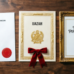 Ilustrasi ijazah, surat keterangan pengganti ijazah, dan piagam penghargaan dalam administrasi pendidikan.