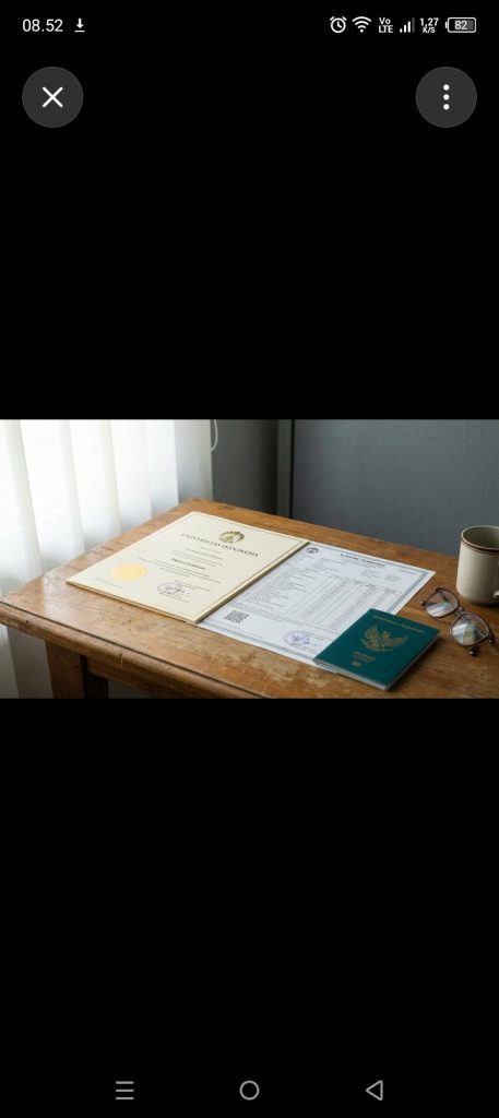 Ilustrasi ijazah, surat keterangan pengganti ijazah, dan piagam penghargaan dalam administrasi pendidikan.
