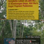 Spanduk kuning terkait sengketa lahan 20.384 meter persegi di Gistang, Blambangan Umpu, Way Kanan.